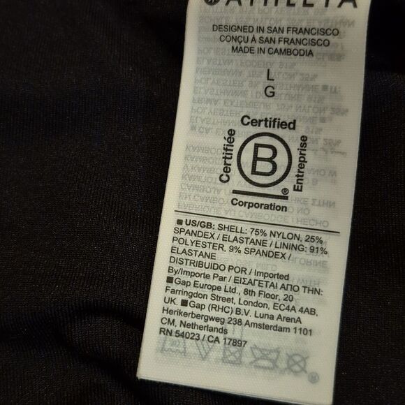 Athleta Essential High Waist Swim boyshort | Black#601343 LARGE NWT - Picture 7 of 7